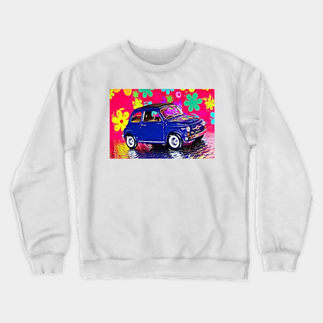 Surreal Fiat 500 blue Crewneck Sweatshirt by DeVerviers